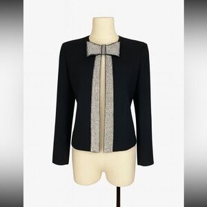 Nolan Miller Black Blouse with Silver Accents